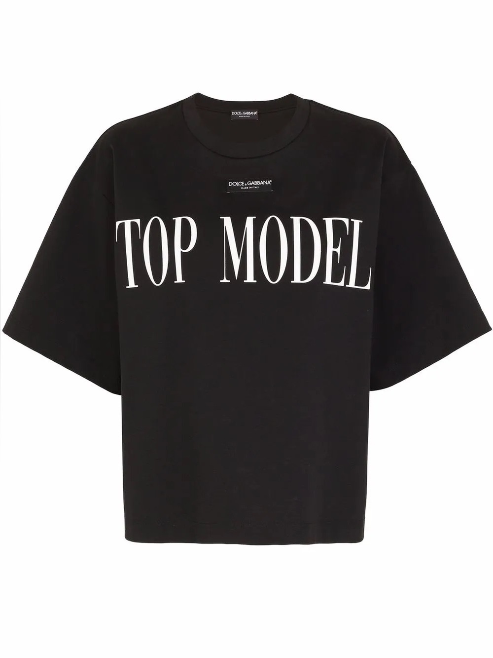 Dolce & Gabbana Black Tee with White "TOP MODEL" Logo
